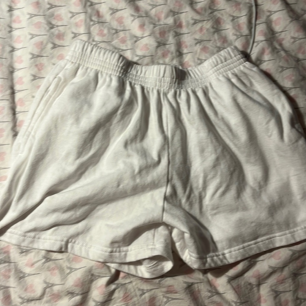 White sweat shorts